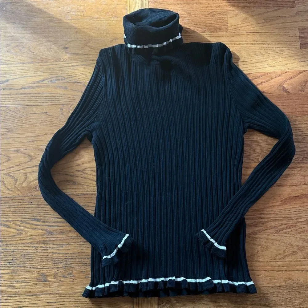 Kate Spade Ribbed Ruffle Trim Turtleneck Sweater!